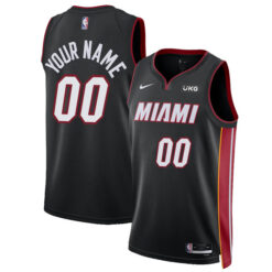 Alternative view of Miami Heat Custom Name and Number Icon Edition Jersey w/ Patch Collection - All Stitched