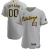 Pittsburgh Pirates Custom Name and Number Gray Jersey - All Stitched