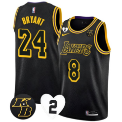 Kobe Bryant 8/24 Los Angeles Lakers Black Jersey - All Stitched