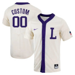 Alternative view of LSU Tigers College Baseball Custom Name and Number Stitched Jersey w/ Patch Collection - Natural