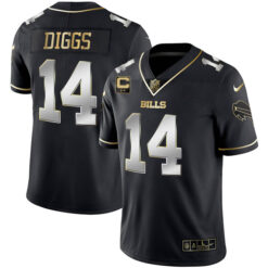 Alternative view of Buffalo Bills Black Gold 1.0 Vapor Limited Jersey - All Stitched