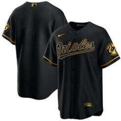 Alternative view of Baltimore Orioles Black Gold Player Jersey - All Stitched