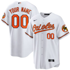 Alternative view of Baltimore Orioles White Game Custom Name and Number Jersey - All Stitched