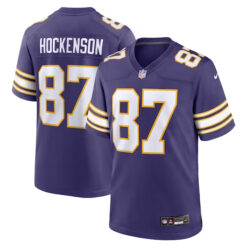 Alternative view of T.J. Hockenson Minnesota Vikings 2023 Classic Jersey - All Stitched