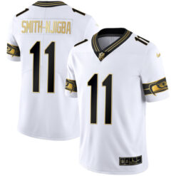 Alternative view of Seattle Seahawks 2023 White Gold Player Jersey - All Stitched