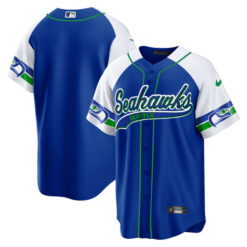 Alternative view of Seattle Seahawks 2023 Alternate Throwback Player Baseball Jersey - All Stitched