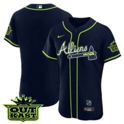 Alternative view of Atlanta Braves Outkast ATLiens Jersey - All Stitched