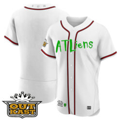 Alternative view of Atlanta Braves Outkast ATLiens White Jersey - All Stitched
