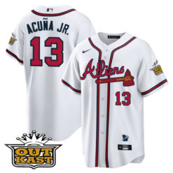 Alternative view of Atlanta Braves Outkast ATLiens White V1 Jersey - All Stitched