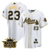 Atlanta Braves Outkast ATLiens White Gold Jersey - All Stitched