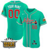 Atlanta Braves Outkast ATLiens Custom Name and Number Cyan Galaxy Jersey - All Stitched