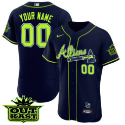 Atlanta Braves Outkast ATLiens Custom Name and Number V3 Jersey - All Stitched