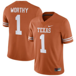 Alternative view of Xavier Worthy Texas Longhorns College Football Game Jersey - All Stitched