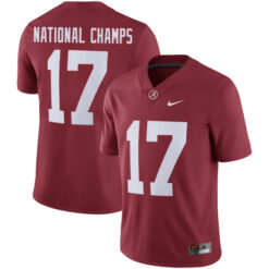 Alternative view of Alabama Crimson Tide College Football 17th National Champs Game Jersey - All Stitched
