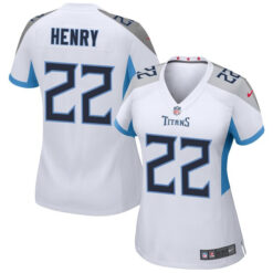 Alternative view of Derrick Henry Tennessee Titans White Game Jersey - All Stitched