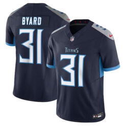 Alternative view of Kevin Byard Tennessee Titans Navy Game Jersey - All Stitched