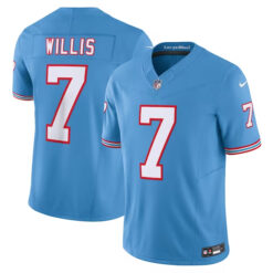 Alternative view of Malik Willis Tennessee Titans Light Blue "Orioles" Throwback Jersey - All Stitched