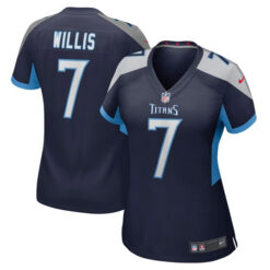 Alternative view of Malik Willis Tennessee Titans Navy Game Jersey - All Stitched
