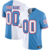 Tennessee Titans White/ Light Blue Split "Orioles" Throwback Custom Jersey - All Stitched