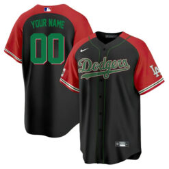 Los Angeles Dodgers Black Mexican Heritage Night Custom Jersey - All Stitched