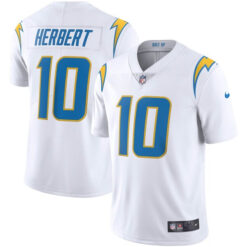 Alternative view of Justin Herbert Los Angeles Chargers White Game Jersey - All Stitched