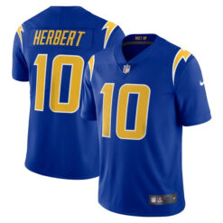 Alternative view of Justin Herbert Los Angeles Chargers Royal Blue Game Jersey - All Stitched