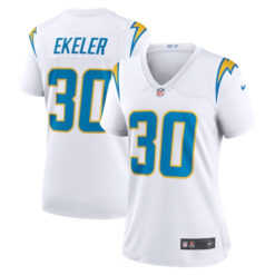 Alternative view of Austin Ekeler Los Angeles Chargers White Game Jersey - All Stitched