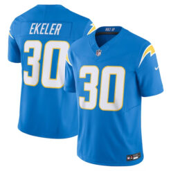 Alternative view of Austin Ekeler Los Angeles Chargers Powder Blue Game Jersey - All Stitched