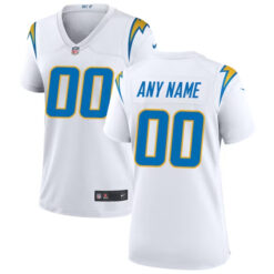 Alternative view of Los Angeles Chargers White Game Custom Jersey - All Stitched
