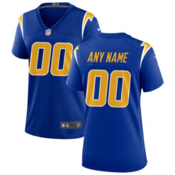 Alternative view of Los Angeles Chargers Royal Blue Game Custom Jersey - All Stitched