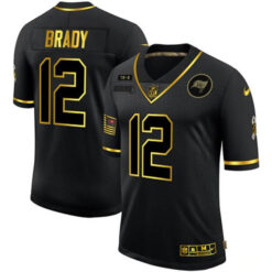 Tom Brady Tampa Bay Buccaneers Salute To Service Black Gold Jersey - All Stitched