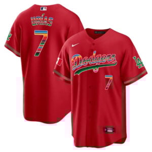 julio urias dodgers mexican serape jersey in red