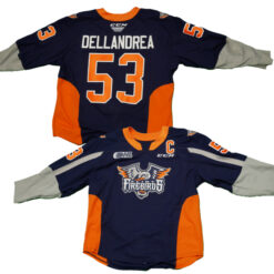 Men's Ty Dellandrea Flint Firebirds Navy Hockey Jersey - All Stitched