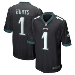Alternative view of Jalen Hurts Philadelphia Eagles Black Game Jersey - All Stitched