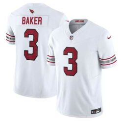 Alternative view of Budda Baker Arizona Cardinals 2023 White Game Jersey - All Stitched