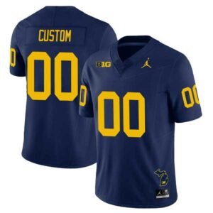 Custom Michigan Wolverines 2023 Navy Game Jersey - All Stitched