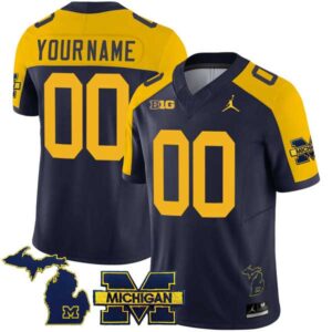 Custom Michigan Wolverines 2023 Special Theme Alternate Navy Jersey - All Stitched