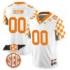 Custom Tennessee Volunteers College White Checkerboard Football Jersey - All Stitched