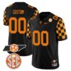 Custom Tennessee Volunteers College Orange Checkerboard Football Jersey - All Stitched