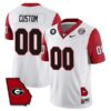 Georgia Bulldogs Color Sleeve All Stitched Custom Jersey - White