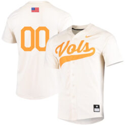 Alternative view of Tennessee Volunteers College Baseball Stitched Custom Number Jersey - Cream