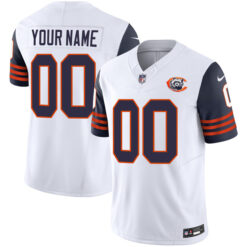 Chicago Bears Throwback Vapor Limited Navy Sleeve Jersey - All Stitched
