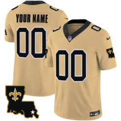 New Orleans Saints 1987 Legacy Vapor Limited Stitched Custom Jersey - Gold
