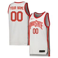 Alternative view of Ohio State Buckeyes College Basketball Custom Jersey - White
