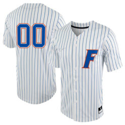 Alternative view of Florida Gators College Baseball Game Custom Number Jersey - Pinstripe