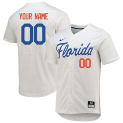Alternative view of Florida Gators College Baseball Game Custom Name & Number Jersey - White