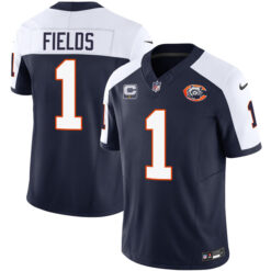 Justin Fields Chicago Bears Throwback Vapor Limited Alternate Navy Jersey - All Stitched
