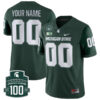 Michigan State Spartans All Stitched Custom Game Jersey - Green