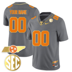 Tennessee Volunteers Gold Limited Custom All Stitched Jersey - Gray