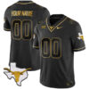 Texas Longhorns Gold Version Stitched Custom Jersey - Black Gold